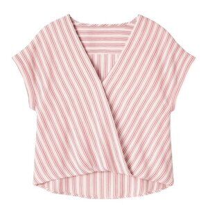 BANANA REPUBLIC FACTORY Striped Faux Wrap-Front Blouse - Size Medium